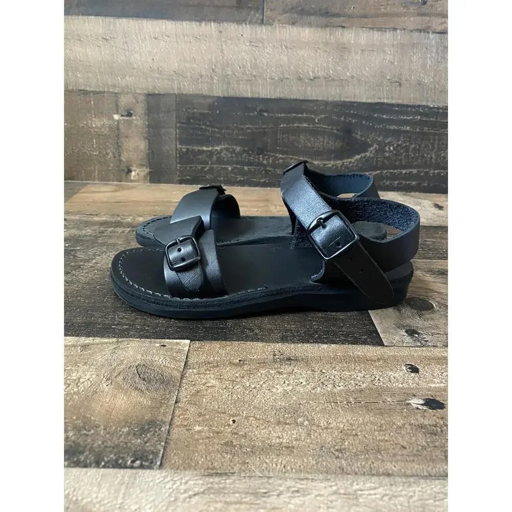 Brand New Jerusalem Womens Size EU 36 US 6 Black Strappy Sandals Open Toe